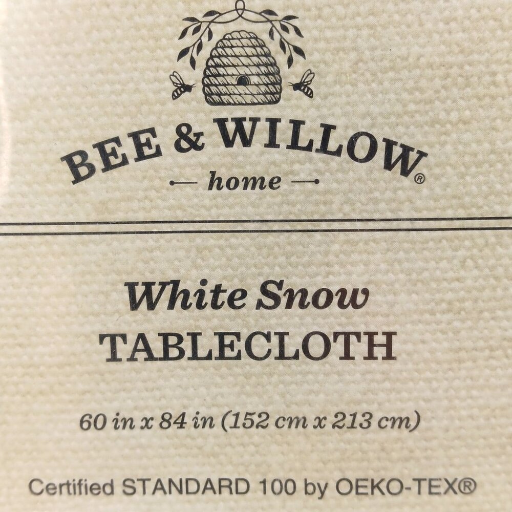 Bee & Willow-Table Cloth-60x84-Seats 6-8/White Snow- Home Gray & White-Holiday - Picture 9 of 10